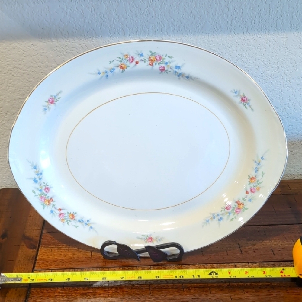40's Homer Laughlin Eggshell Nautilus Ferndale Oval Serving Platter 15.5"